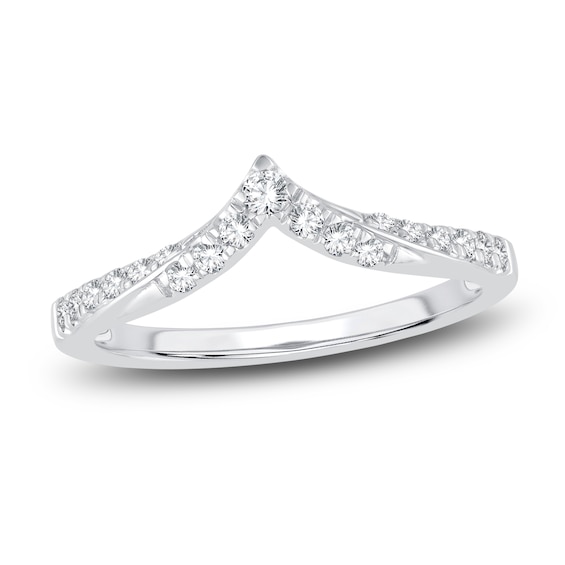 Diamond Chevron Anniversary Band 1/5 ct tw Round 14K White Gold
