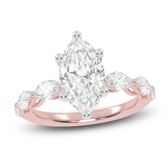 Marquise-Cut Lab-Grown Diamond Engagement Ring 2 ct tw 14K Rose Gold
