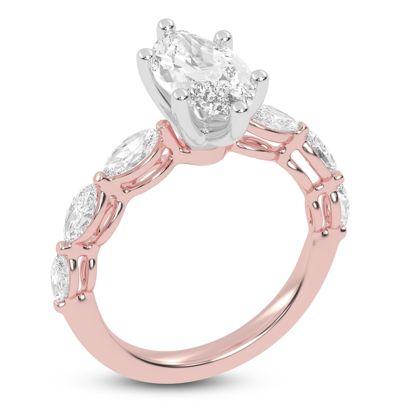 Main Image 2 of Marquise-Cut Lab-Grown Diamond Engagement Ring 2 ct tw 14K Rose Gold