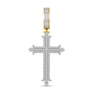 Men's Diamond Charm 1/2 ct tw Round 10K Yellow Gold/Rhodium