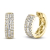 Thumbnail Image 1 of Shy Creation Baguette & Round-Cut Diamond Hoop Earrings 1 ct tw 14K Yellow Gold SC22007695