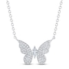 Thumbnail Image 1 of Shy Creation Marquise & Round-Cut Diamond Butterfly Necklace 1/5 ct tw 14K White Gold 18" SC55024532