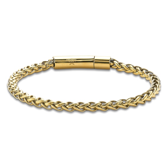 Wheat Chain Bracelet 5mm Yellow Ion-Plated Solid Stainless Steel 8.5"