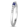 Thumbnail Image 2 of Rectangle-Cut Blue Lab-Created Sapphire & White Lab-Created Sapphire Stackable Ring Sterling Silver