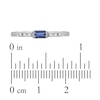 Thumbnail Image 3 of Rectangle-Cut Blue Lab-Created Sapphire & White Lab-Created Sapphire Stackable Ring Sterling Silver