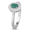 Thumbnail Image 2 of Oval-Cut Natural Emerald & Diamond Halo Ring 1/5 ct tw 10K White Gold