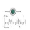 Thumbnail Image 3 of Oval-Cut Natural Emerald & Diamond Halo Ring 1/5 ct tw 10K White Gold