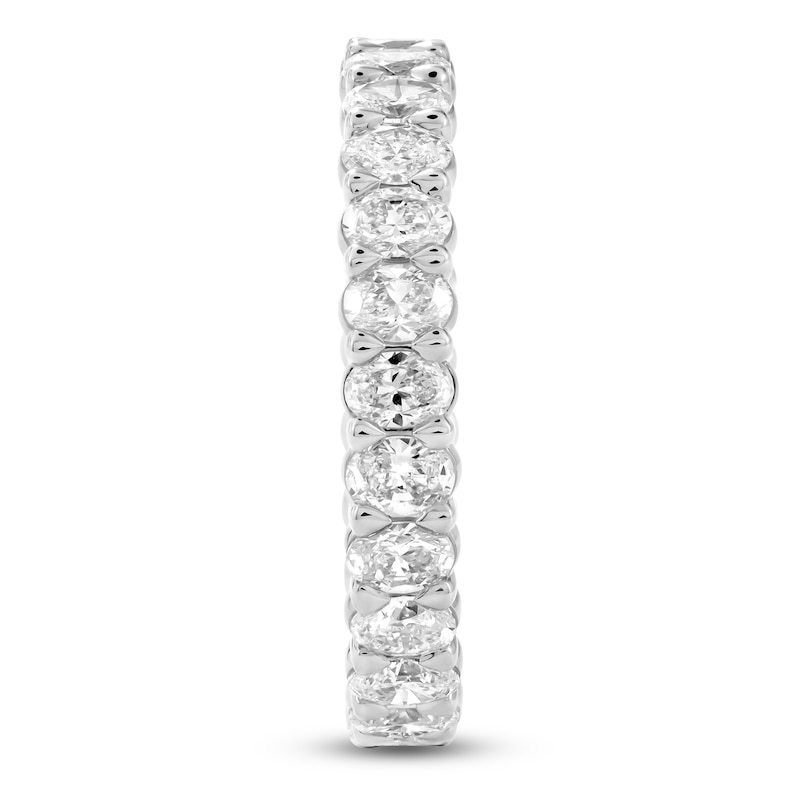 Main Image 3 of Oval-Cut Lab-Grown Diamond Eternity Band 1-3/4 to 2 ct tw Platinum