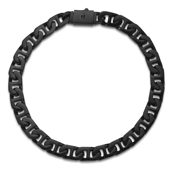 Mariner Chain Bracelet 7mm Black Ion-Plated Stainless Steel 8.5"