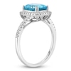 Thumbnail Image 2 of Cushion-Cut Sky Blue Topaz & White Lab-Created Sapphire Halo Ring Sterling Silver