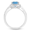 Thumbnail Image 4 of Cushion-Cut Sky Blue Topaz & White Lab-Created Sapphire Halo Ring Sterling Silver