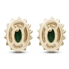 Thumbnail Image 2 of Oval-Cut Natural Emerald & Diamond Starburst Halo Stud Earrings 1/4 ct tw 14K Yellow Gold