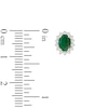 Thumbnail Image 3 of Oval-Cut Natural Emerald & Diamond Starburst Halo Stud Earrings 1/4 ct tw 14K Yellow Gold