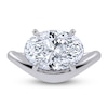 Thumbnail Image 3 of Oval-Cut Lab-Grown Diamond Hidden Halo Engagement Ring 3 ct tw 14K White Gold