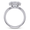 Thumbnail Image 4 of Oval-Cut Lab-Grown Diamond Hidden Halo Engagement Ring 3 ct tw 14K White Gold