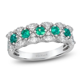 Le Vian Natural Emerald Ring 3/8 ct tw Diamonds 14K Vanilla Gold