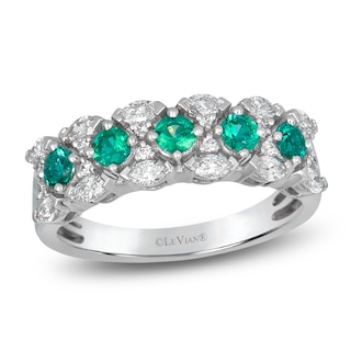 Le Vian Natural Emerald Ring 3/8 ct tw Diamonds 14K Vanilla Gold