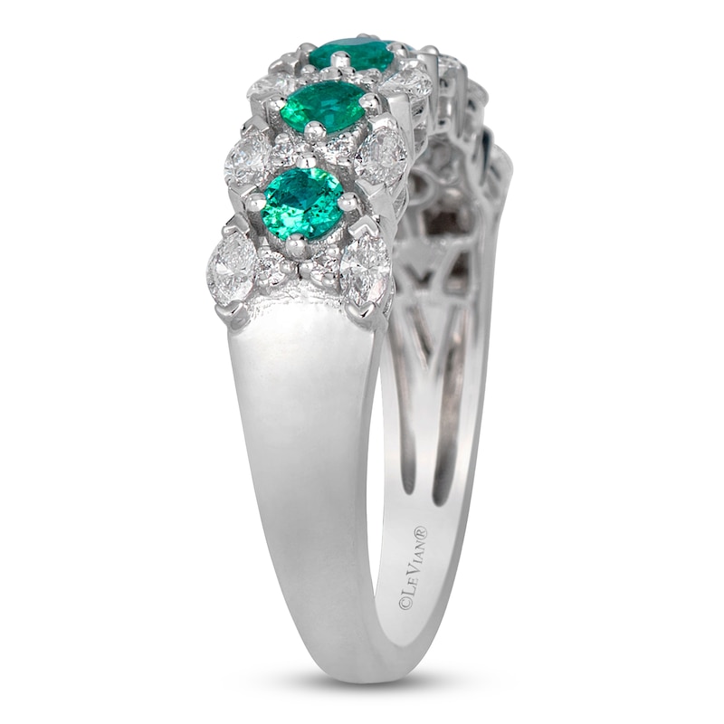 Main Image 3 of Le Vian Natural Emerald Ring 3/8 ct tw Diamonds 14K Vanilla Gold