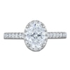 Thumbnail Image 3 of Certified Oval-Cut Diamond Halo Engagement Ring 1-1/2 ct tw 14K White Gold