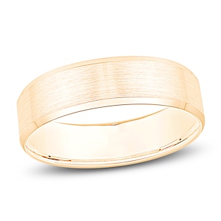 Beveled-Edge Wedding Band 14K Yellow Gold 6mm