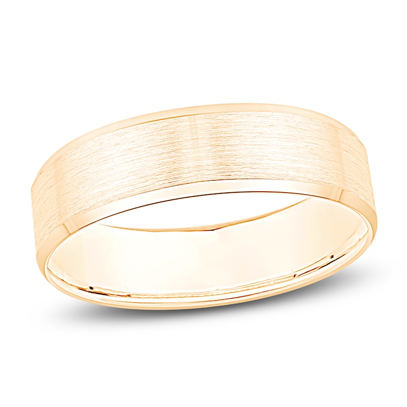 Main Image 1 of Beveled-Edge Wedding Band 14K Yellow Gold 6mm