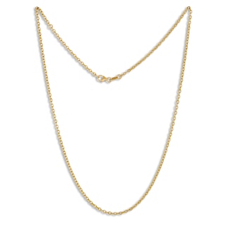 2.25mm Diamond-Cut Rolo Chain Necklace Hollow 10K Yellow Gold 20"