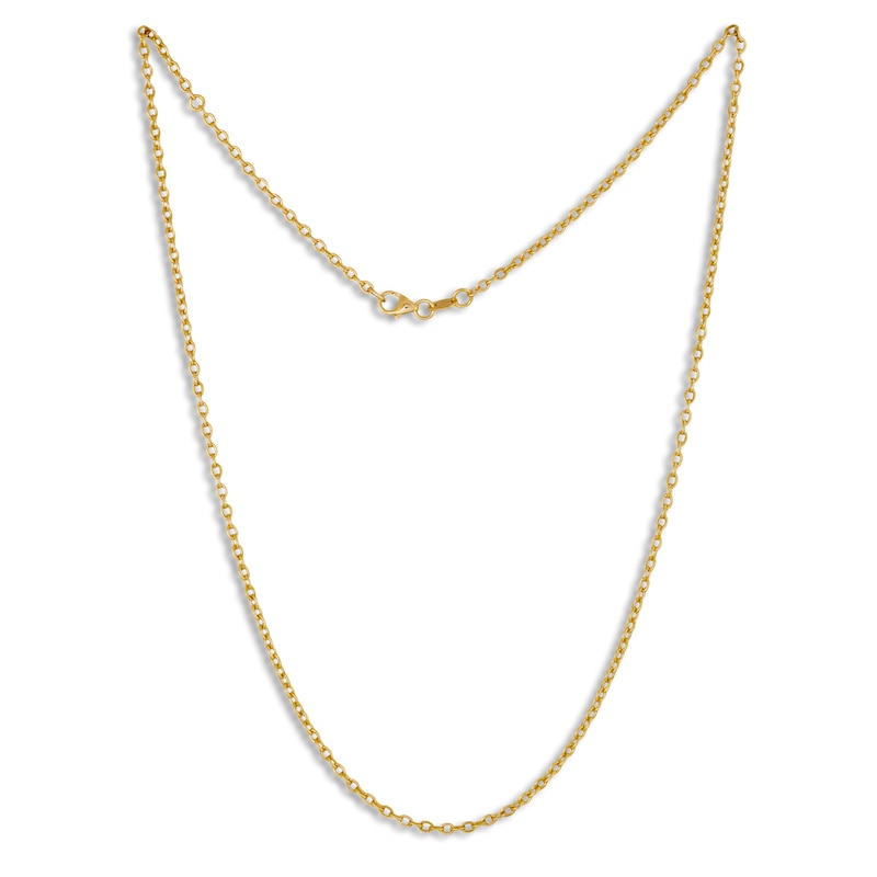 Main Image 1 of 2.25mm Diamond-Cut Rolo Chain Necklace Hollow 10K Yellow Gold 20"
