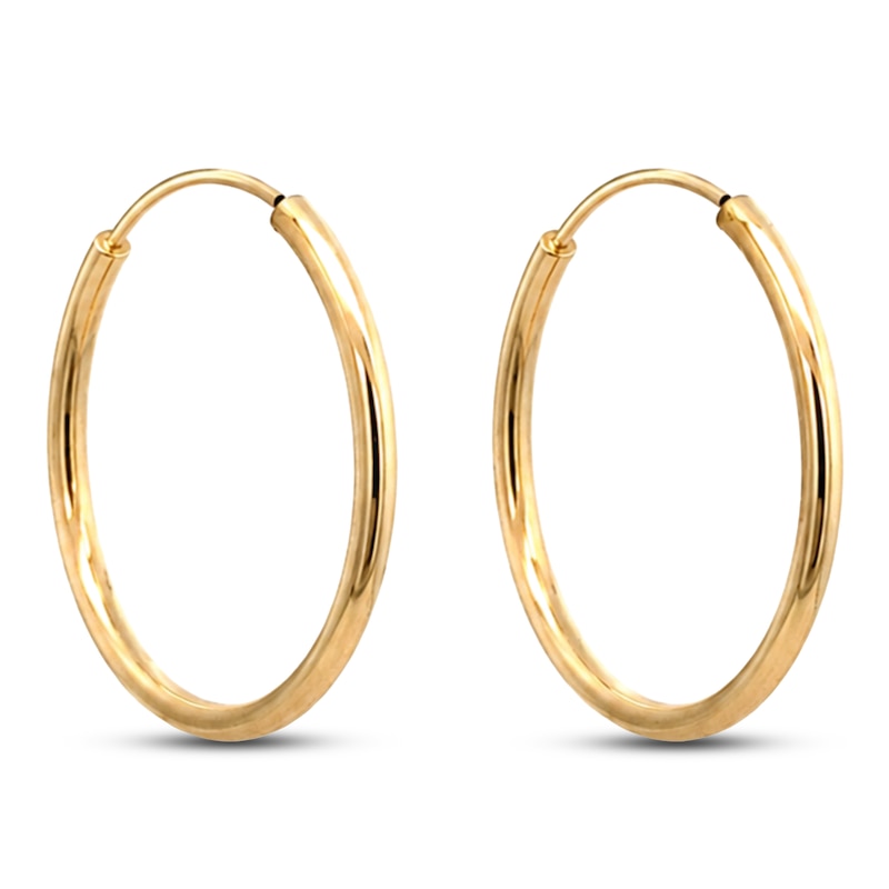Main Image 1 of 20mm Tube Endless Hoop Earrings 14K Yellow Gold