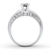 Previously Owned Diamond Engagement Ring 1 ct tw Princess, Baguette & Round-cut 14K White Gold