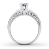 Thumbnail Image 1 of Previously Owned Diamond Engagement Ring 1 ct tw Princess, Baguette & Round-cut 14K White Gold