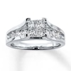 Thumbnail Image 0 of Previously Owned Diamond Engagement Ring 1-1/5 ct tw Princess & Round-cut 14K White Gold