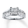 Thumbnail Image 1 of Previously Owned Diamond Engagement Ring 1-1/5 ct tw Princess & Round-cut 14K White Gold