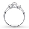 Previously Owned 3-Stone Diamond Ring 1/4 ct tw Princess & Round-cut 14K White Gold