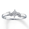 Thumbnail Image 0 of Previously Owned Promise Ring 1/6 ct tw Princess/Round 14K White Gold