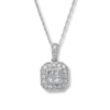 Thumbnail Image 1 of Previously Owned Necklace 1/2 ct tw Diamonds 14K White Gold 18"