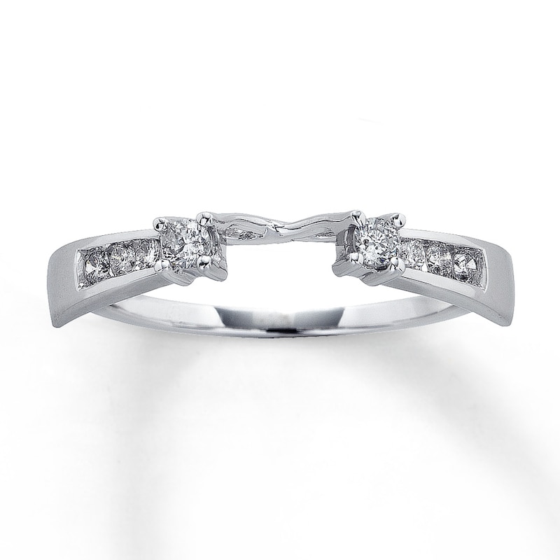 Previously Owned Enhancer Ring 1/5 ct tw Round-cut Diamonds 14K White Gold