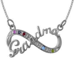 Birthstone Family & Mother's "Grandma" Infinity Necklace (1-5 Stones)
