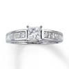 Thumbnail Image 0 of Previously Owned Engagement Ring 1-1/4 ct tw Princess-cut Diamonds 14K White Gold