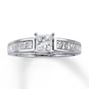 Thumbnail Image 1 of Previously Owned Engagement Ring 1-1/4 ct tw Princess-cut Diamonds 14K White Gold