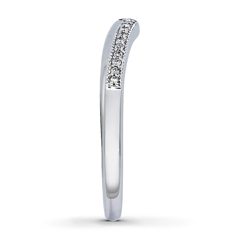Main Image 3 of Previously Owned Contour Anniversary Band 1/15 ct tw Round-cut Diamonds 14K White Gold