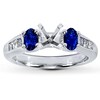 Thumbnail Image 1 of Previously Owned Diamond Ring Setting With Diamonds & Sapphires 14K White Gold