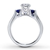 Thumbnail Image 2 of Previously Owned Diamond Ring Setting With Diamonds & Sapphires 14K White Gold
