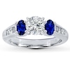 Thumbnail Image 3 of Previously Owned Diamond Ring Setting With Diamonds & Sapphires 14K White Gold