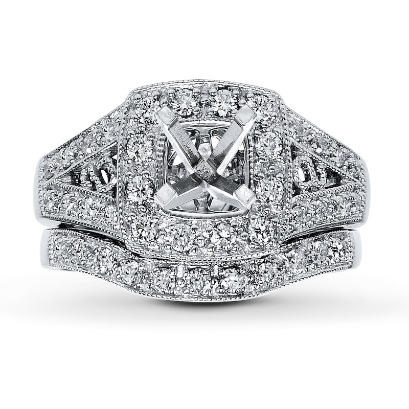 Main Image 1 of Previously Owned Diamond Bridal Setting 1/2 cttw 14K White Gold