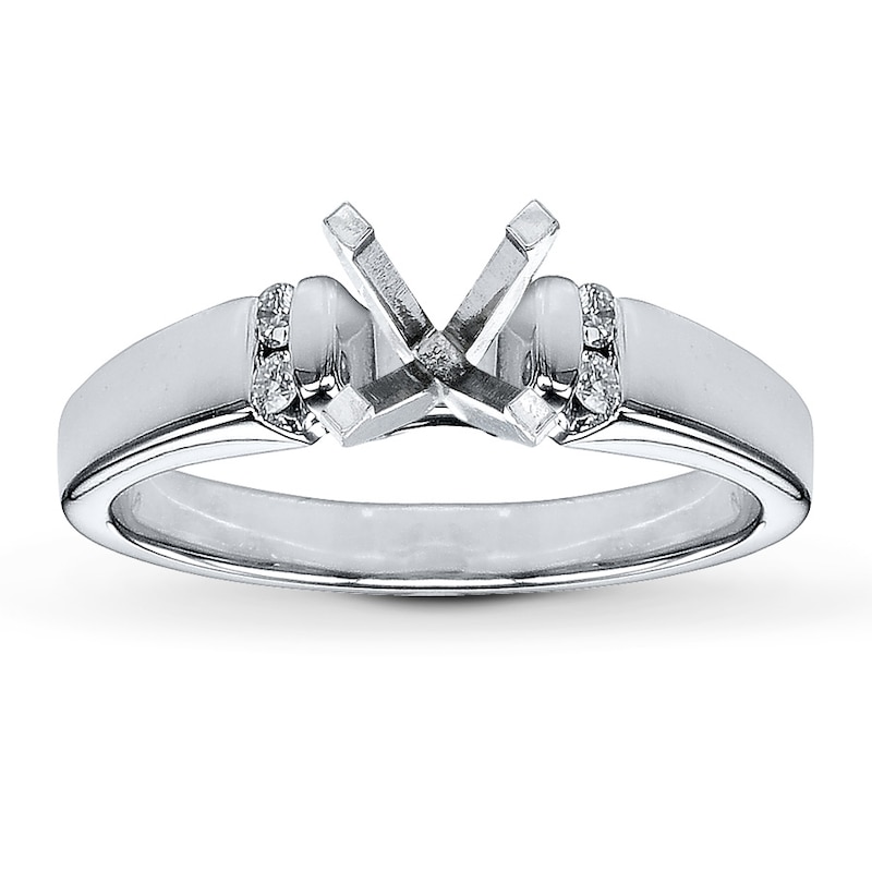 Main Image 1 of Previously Owned Diamond Ring Setting 1/20 ct tw Round 14K White Gold