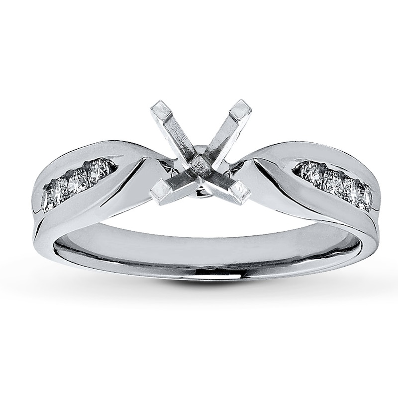 Main Image 1 of Previously Owned Diamond Wedding Ring Setting 1/4 ct tw 14K White Gold