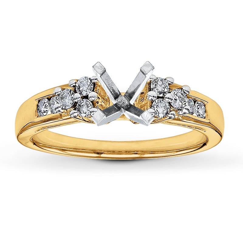 Main Image 1 of Previously Owned Diamond Ring Setting 1/4 ct tw Round-Cut 14K Yellow Gold