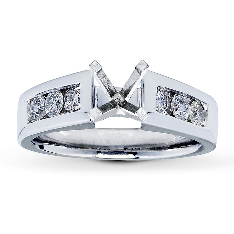 Main Image 1 of Previously Owned Diamond Ring Setting 1/2 ct tw Round-cut 14K White Gold