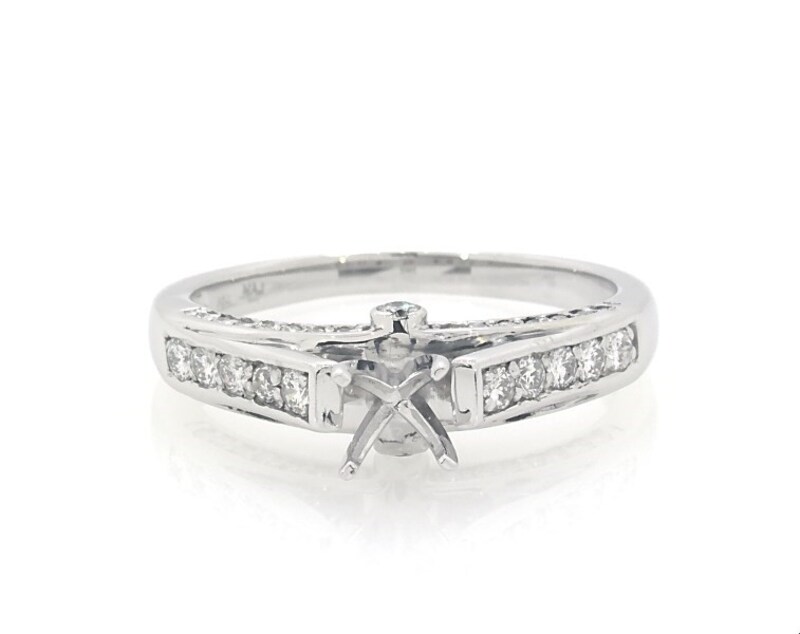 Main Image 1 of Previously Owned Diamond Engagement Ring Setting 1/2 ct tw 14K White Gold