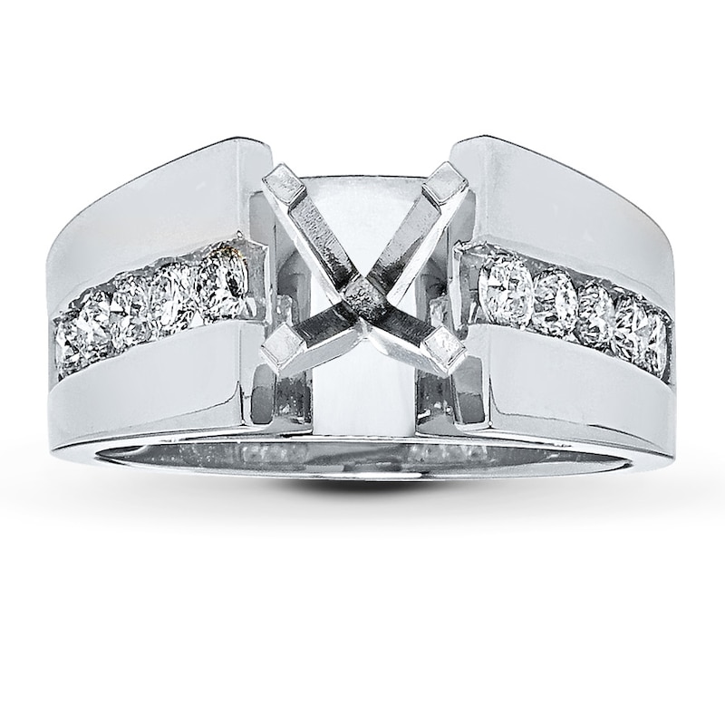 Main Image 1 of Previously Owned Diamond Ring Setting 5/8 ct tw Round-cut 14K White Gold